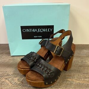Cynthia Rowley ALTHEDA Studded Block Heeled Platform Sandals Size 7